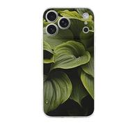 HETPLSD Moist Hosta Leaves Phone 17 - Shockproof Slim TPU Phone Cover with Anti-Yellowing | Wireless Charging Compatible | Aesthetic Design for Women Men