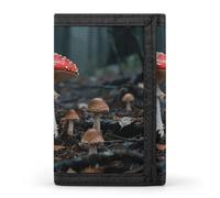HETPLSD Mushrooms Wallet, Unisex Tri-Fold Wallet with Card Slots & Keychain, Lightweight & Minimalist Wallets for Travel, Daily Use, Gifts