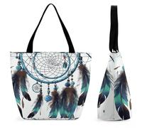 HETPLSD Native American Dream Catcher Tote Bag, Stylish Women's Handbags Large Capacity, Durable Oxford Grocery Bag for Work, Shopping