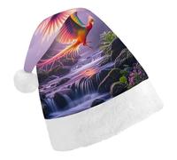 HETPLSD Phoenix Is Flying Santa Hat Adult Soft Christmas Hat Unisex Xmas Elf Felt Hats for Xmas New Year Party