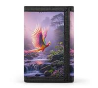 HETPLSD Phoenix Is Flying Wallet, Unisex Tri-Fold Wallet with Card Slots & Keychain, Lightweight & Minimalist Wallets for Travel, Daily Use, Gifts