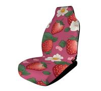 HETPLSD Pink Strawberry Car Seat Covers 1PCS, Universal Front Car Seat Covers for Easy Installation, Elastic Breathable Auto Front Seats Protector for Cars, SUV, Sedan