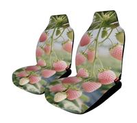 HETPLSD Pink Strawberry Car Seat Covers 2PCS, Universal Front Car Seat Covers for Easy Installation, Elastic Breathable Auto Front Seats Protector for Cars, SUV, Sedan