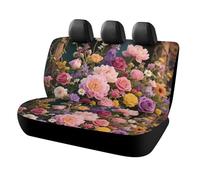 HETPLSD Retro Flowers Car Seat Covers for Back Seats, Universal Fit Rear Seats Protector Easy to Install, Durable Back Seat Cover for Cars, SUVs, Sedans, Trucks