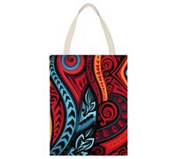 HETPLSD Reusable Canvas Tote Bag 17.7x13.8 Inch, Abstract Tribal Pattern Shopping Bag Aesthetic Canvas Bags for Work, Gym