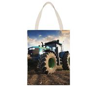HETPLSD Reusable Canvas Tote Bag 17.7x13.8 Inch, Farm Tractor Shopping Bag Aesthetic Canvas Bags for Work, Gym