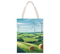 HETPLSD Reusable Canvas Tote Bag 17.7x13.8 Inch, Hay Bale Pattern Shopping Bag Aesthetic Canvas Bags for Work, Gym