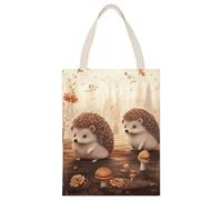 HETPLSD Reusable Canvas Tote Bag 17.7x13.8 Inch, Nature Lovely Hedgehog Lovers Shopping Bag Aesthetic Canvas Bags for Work, Gym