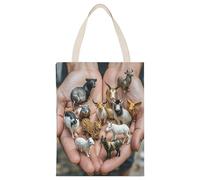HETPLSD Reusable Canvas Tote Bag 17.7x13.8 Inch, The Twelve Chinese Zodiac Signs Shopping Bag Aesthetic Canvas Bags for Work, Gym