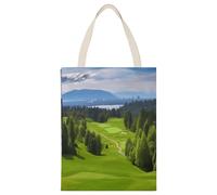 HETPLSD Reusable Canvas Tote Bag 17.7x13.8 Inch, Vancouver Golf Course Shopping Bag Aesthetic Canvas Bags for Work, Gym