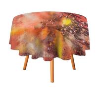 HETPLSD Round Tablecloth 50x50in, Wrinkle-Resistant & Easy Clean Polyester Fabric, Indoor Outdoor Table Cover Holi Running Pattern Table Cloth for Dining, Kitchen, Picnic, Party Decor