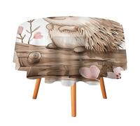 HETPLSD Round Tablecloth 60x60in, Wrinkle-Resistant & Easy Clean Polyester Fabric, Indoor Outdoor Table Cover Hedgehog Sitting on Top Table Cloth for Dining, Kitchen, Picnic, Party Decor