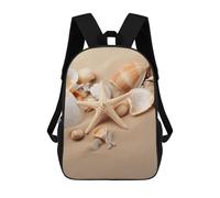HETPLSD Seashells Starfish on The Sand Backpack - Durable 600D Polyester, 17 Inch Backpack with Ergonomic Adjustable Straps, Lightweight Travel Bag for Men & Women
