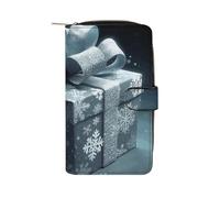 HETPLSD Snowflake Christmas Gift Bifold Wallet for Men & Women, Slim PU Leather Wallets with 12 Card Slots | Zipper Cash Pocket | ID Window, Compact Travel Wallet for Daily Use
