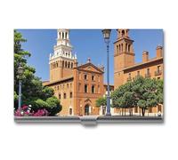 HETPLSD Spanish Cities Business Card Holder, Slim Metal Name Cards Organizer, Professional Business Card Case for Men & Women
