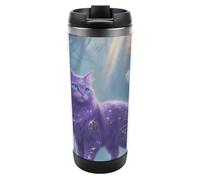 HETPLSD Stainless Steel Tumbler 13 Oz, Double Wall Insulated Water Bottle with Lid, BPA-Free & Leakproof, Fantasy Cat Mug for Car, Office, Travel, Gym - Easy Clean