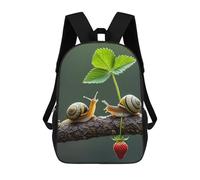 HETPLSD Strawberry Snail Backpack - Durable 600D Polyester, 17 Inch Backpack with Ergonomic Adjustable Straps, Lightweight Travel Bag for Men & Women