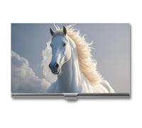 HETPLSD The Galloping Horse Is Galloping Business Card Holder, Slim Metal Name Cards Organizer, Professional Business Card Case for Men & Women