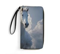 HETPLSD The Galloping Horse Is Galloping Wallet, Long PU Leather Wallet with Wrist Strap, Large Capacity & Multi Card Holder Wallets
