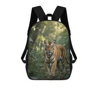 HETPLSD Tiger in The Jungle Backpack - Durable 600D Polyester, 17 Inch Backpack with Ergonomic Adjustable Straps, Lightweight Travel Bag for Men & Women