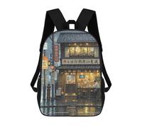 HETPLSD Tokyo Teahouse Backpack - Durable 600D Polyester, 17 Inch Backpack with Ergonomic Adjustable Straps, Lightweight Travel Bag for Men & Women