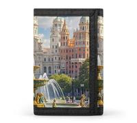 HETPLSD Tourism City Wallet, Unisex Tri-Fold Wallet with Card Slots & Keychain, Lightweight & Minimalist Wallets for Travel, Daily Use, Gifts