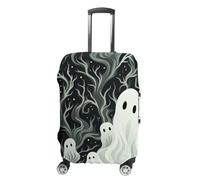 HETPLSD Travel Luggage Cover for Suitcase Protection, Fits 18-32 Inch - Durable Elastic Luggage Protector, White Patterned Ghost Suitcase Cover for Travel, Scratch & Dirt Resistant, style, XL