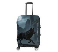 HETPLSD Travel Luggage Cover for Suitcase Protection, Fits 18-32 Inch - Durable Elastic Luggage Protector, Moon Wolf Theme Suitcase Cover for Travel, Scratch & Dirt Resistant, style, XL, Classic