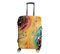 HETPLSD Travel Luggage Cover for Suitcase Protection, Fits 18-32 Inch - Durable Elastic Luggage Protector, Abstract Music Themed Suitcase Cover for Travel, Scratch & Dirt Resistant, style, M, Classic