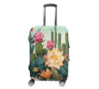 HETPLSD Travel Luggage Cover for Suitcase Protection, Fits 18-32 Inch - Durable Elastic Luggage Protector, Summer Floral Cactus Suitcase Cover for Travel, Scratch & Dirt Resistant, style, M, Classic