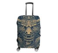 HETPLSD Travel Luggage Cover for Suitcase Protection, Fits 18-32 Inch - Durable Elastic Luggage Protector, Golden Dragon Pattern Suitcase Cover for Travel, Scratch & Dirt Resistant, style, L, Classic