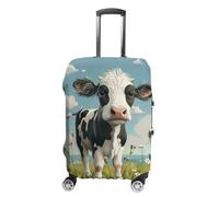 HETPLSD Travel Luggage Cover for Suitcase Protection, Fits 18-32 Inch - Durable Elastic Luggage Protector, Hand Drawn Cow Suitcase Cover for Travel, Scratch & Dirt Resistant, style, Small, Classic