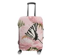 HETPLSD Travel Luggage Cover for Suitcase Protection, Fits 18-32 Inch - Durable Elastic Luggage Protector, Ribbon Butterfly on Peony Suitcase Cover for Travel, Scratch & Dirt Resistant, style, XL
