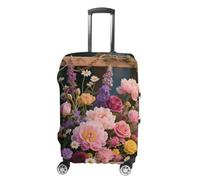 HETPLSD Travel Luggage Cover for Suitcase Protection, Fits 18-32 Inch - Durable Elastic Luggage Protector, Retro Flowers Suitcase Cover for Travel, Scratch & Dirt Resistant, style, L, Classic