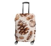 HETPLSD Travel Luggage Cover for Suitcase Protection, Fits 18-32 Inch - Durable Elastic Luggage Protector, Hand Drawn Pinecones Suitcase Cover for Travel, Scratch & Dirt Resistant, style, M, Classic