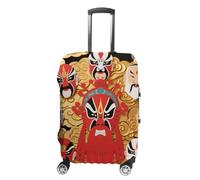HETPLSD Travel Luggage Cover for Suitcase Protection, Fits 18-32 Inch - Durable Elastic Luggage Protector, Peking Opera Masks Suitcase Cover for Travel, Scratch & Dirt Resistant, style, L, Classic