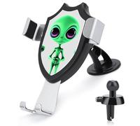 HETPLSD Universal Car Phone Holder Mount with Air Vent Clip & Suction Cup, Green Alien_74804394 Phone Holder Strong Cellphone Car Mount for Dashboard/Windshield, Fit All Phones