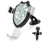 HETPLSD Universal Car Phone Holder Mount with Air Vent Clip & Suction Cup, Green Tree Pattern Phone Holder Strong Cellphone Car Mount for Dashboard/Windshield, Fit All Phones