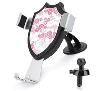 HETPLSD Universal Car Phone Holder Mount with Air Vent Clip & Suction Cup, Japanese Flower Pattern Phone Holder Strong Cellphone Car Mount for Dashboard/Windshield, Fit All Phones