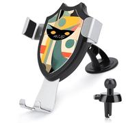 HETPLSD Universal Car Phone Holder Mount with Air Vent Clip & Suction Cup, Mid-Century Modern Art Cat Phone Holder Strong Cellphone Car Mount for Dashboard/Windshield, Fit All Phones