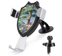 HETPLSD Universal Car Phone Holder Mount with Air Vent Clip & Suction Cup, Tall Green Pine Phone Holder Strong Cellphone Car Mount for Dashboard/Windshield, Fit All Phones