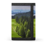 HETPLSD Vancouver Golf Course Wallet, Unisex Tri-Fold Wallet with Card Slots & Keychain, Lightweight & Minimalist Wallets for Travel, Daily Use, Gifts