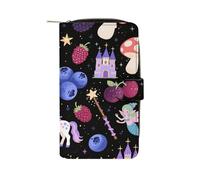 HETPLSD Veggie & Poultry Print Bifold Wallet for Men & Women, Slim PU Leather Wallets with 12 Card Slots | Zipper Cash Pocket | ID Window, Compact Travel Wallet for Daily Use