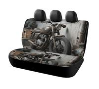 HETPLSD Vintage Motorcycle Car Seat Covers for Back Seats, Universal Fit Rear Seats Protector Easy to Install, Durable Back Seat Cover for Cars, SUVs, Sedans, Trucks