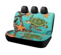 HETPLSD Vintage Ocean Turtle Starfish Car Seat Covers for Back Seats, Universal Fit Rear Seats Protector Easy to Install, Durable Back Seat Cover for Cars, SUVs, Sedans, Trucks