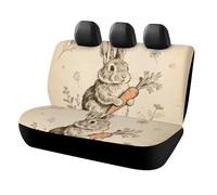HETPLSD Vintage Rabbit Car Seat Covers for Back Seats, Universal Fit Rear Seats Protector Easy to Install, Durable Back Seat Cover for Cars, SUVs, Sedans, Trucks