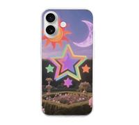 HETPLSD Vintage Sun Moon Stars Phone 16 Case, Slim Fit Scratch-Resistant TPU Cover | Ultra-Thin Protective Shell for iPhone 16, Anti-Yellowing Design for Women Men