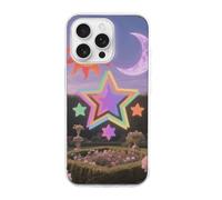 HETPLSD Vintage Sun Moon Stars Phone 16 Case, Slim Fit Scratch-Resistant TPU Cover | Ultra-Thin Protective Shell for iPhone 16 Pro, Anti-Yellowing Design for Women Men