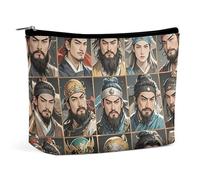 HETPLSD Water Margin Heroes Cosmetic Bag PU Leather Makeup Bag with Zipper, Portable Travel Toiletry Organizer for Women Men