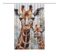 HETPLSD Watercolor Deer Giraffe Shower Curtain with 12 Hooks, Rust Proof Grommets, Waterproof Heavy Duty Polyester Bath Curtains Fabric Shower Curtain Liner for Bath Tub, Machine Washable
